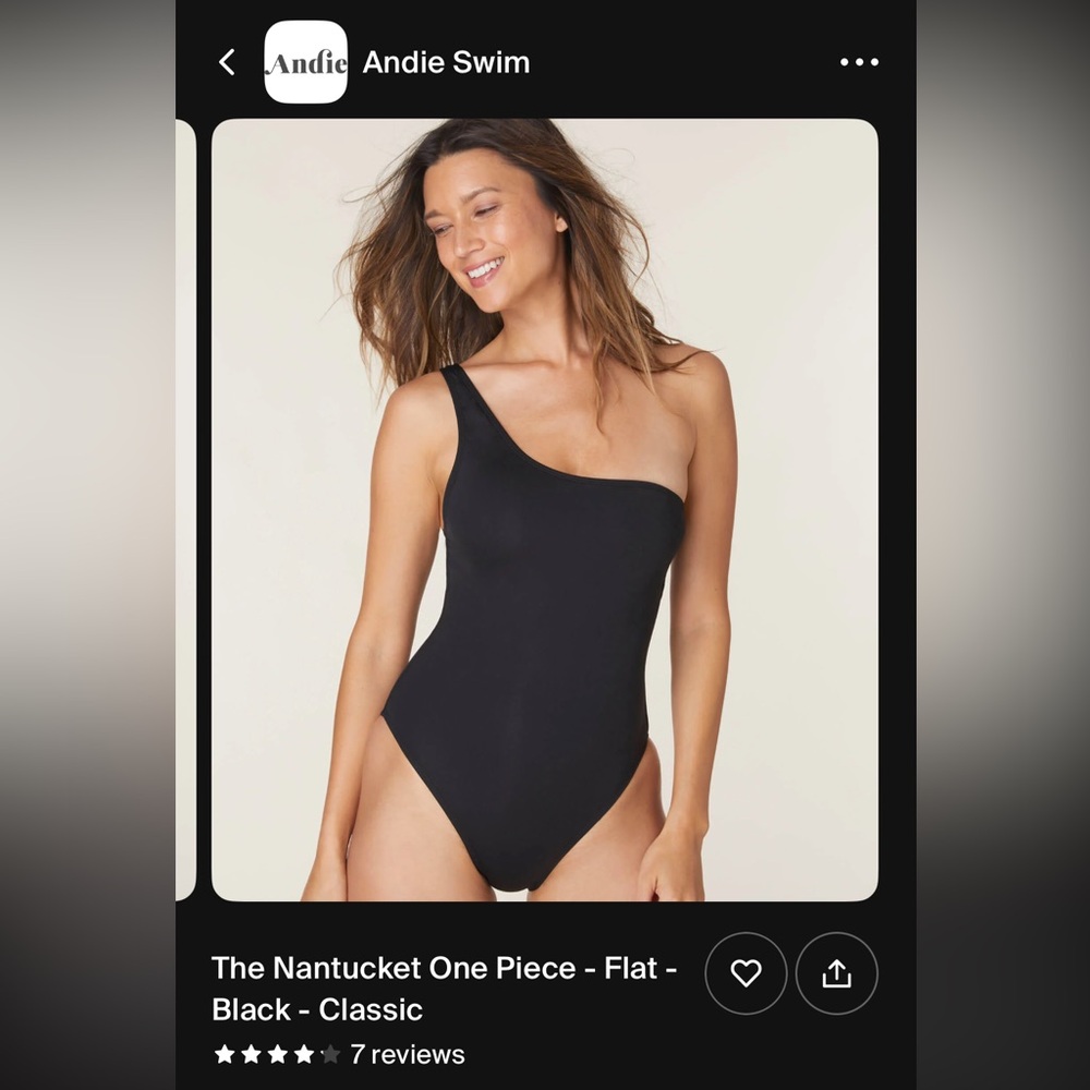 Andie Swim - The Nantucket One Piece Flat Black NWT